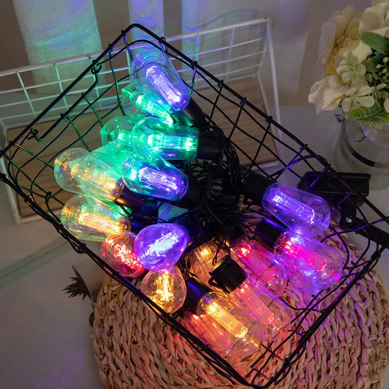 Solar water drop bulb string lights outdoor garden wedding decoration with 20 LED beads in warm white colour