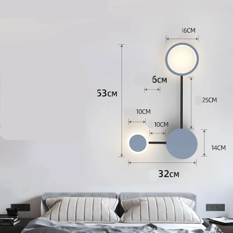 Contracted wall lamp with six heads, iron and acrylic construction, available in black finish mounted on a wall