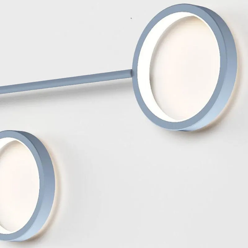 Contracted wall lamp with six heads, iron and acrylic construction, available in black finish mounted on a wall