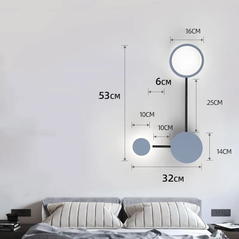 Contracted wall lamp with six heads, iron and acrylic construction, available in black finish mounted on a wall