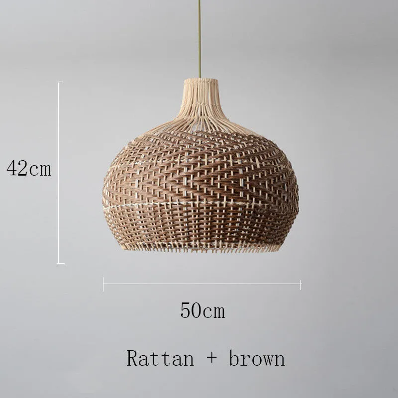 Nordic Scandinavian rattan chandelier with LED light in 50cm diameter size