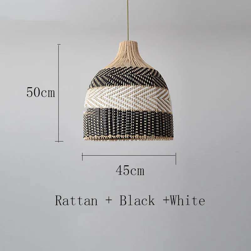 Nordic Scandinavian rattan chandelier with LED light in 50cm diameter size