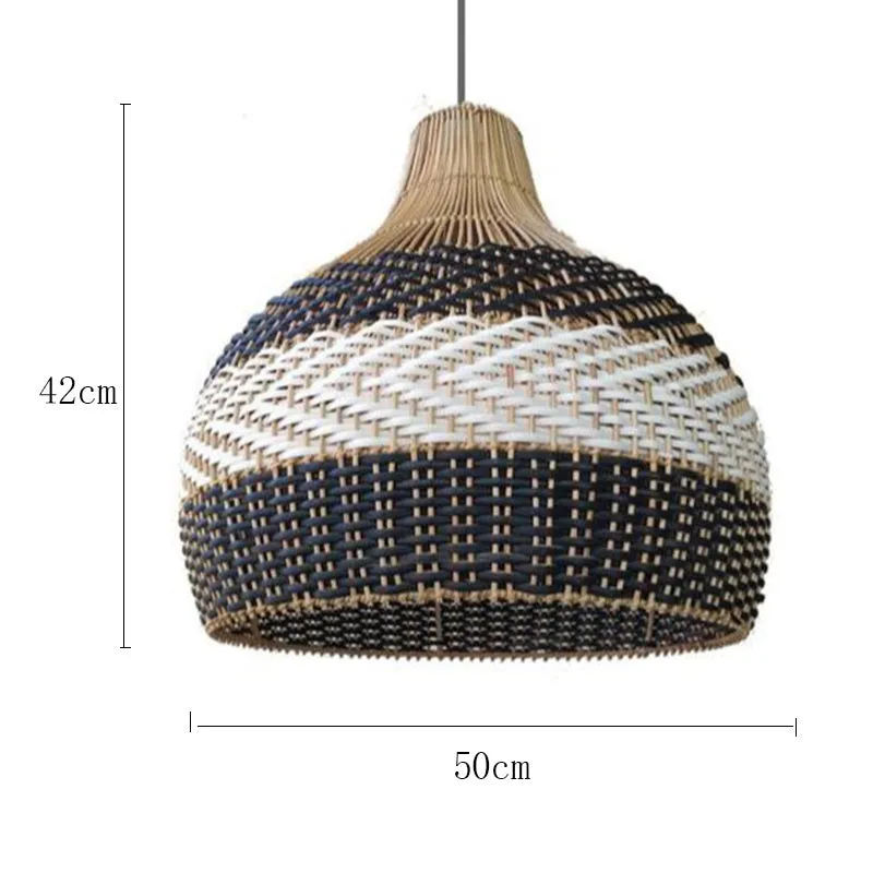 Nordic Scandinavian rattan chandelier with LED light in 50cm diameter size