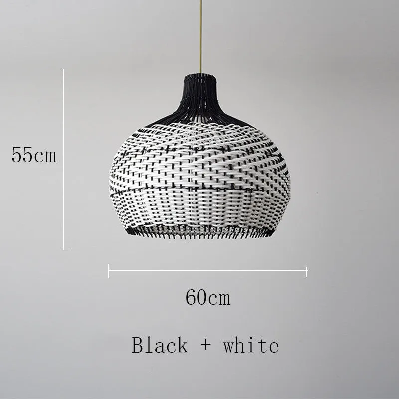 Nordic Scandinavian rattan chandelier with LED light in 50cm diameter size