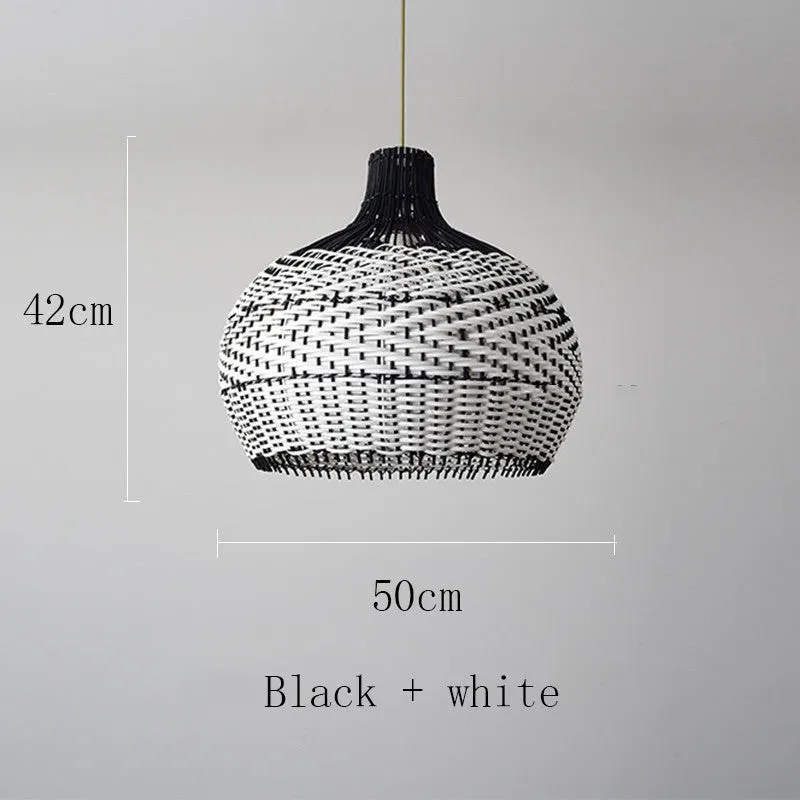 Nordic Scandinavian rattan chandelier with LED light in 50cm diameter size
