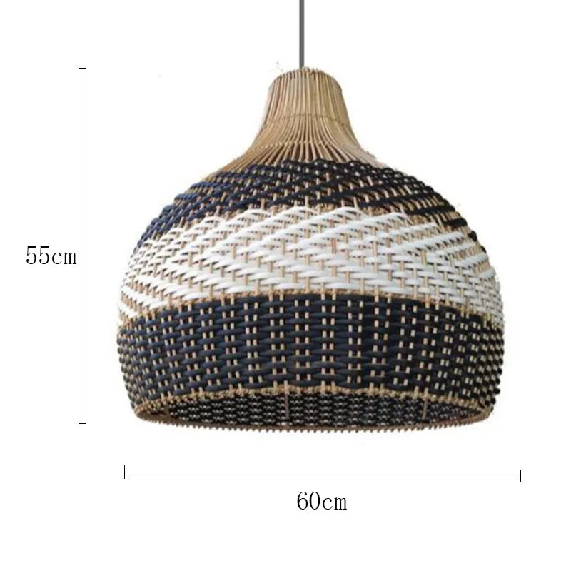 Nordic Scandinavian rattan chandelier with LED light in 50cm diameter size
