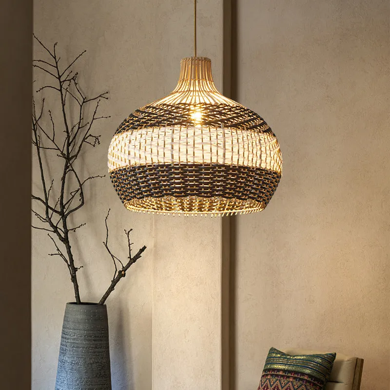 Nordic Scandinavian rattan chandelier with LED light in 50cm diameter size