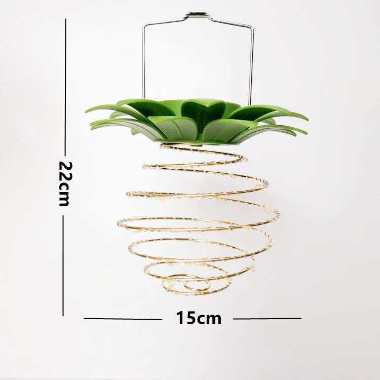 Outdoor solar garden sensor light pineapple shaped LED lamp with IP55 waterproof rating for pathway and patio decoration