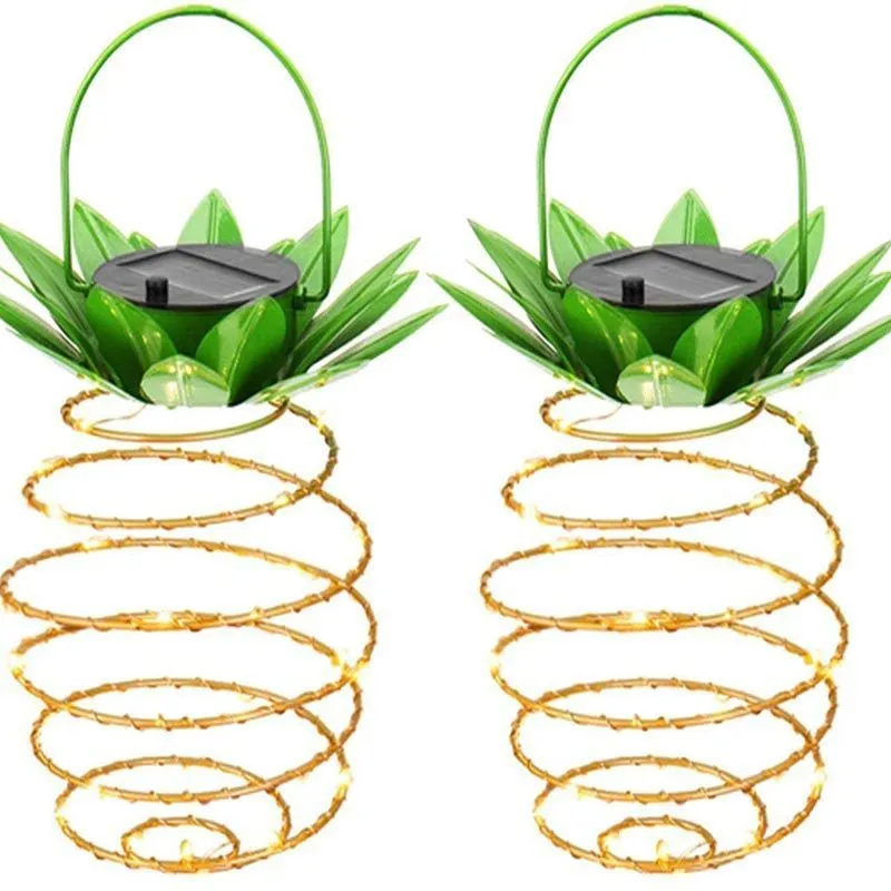 Outdoor solar garden sensor light pineapple shaped LED lamp with IP55 waterproof rating for pathway and patio decoration