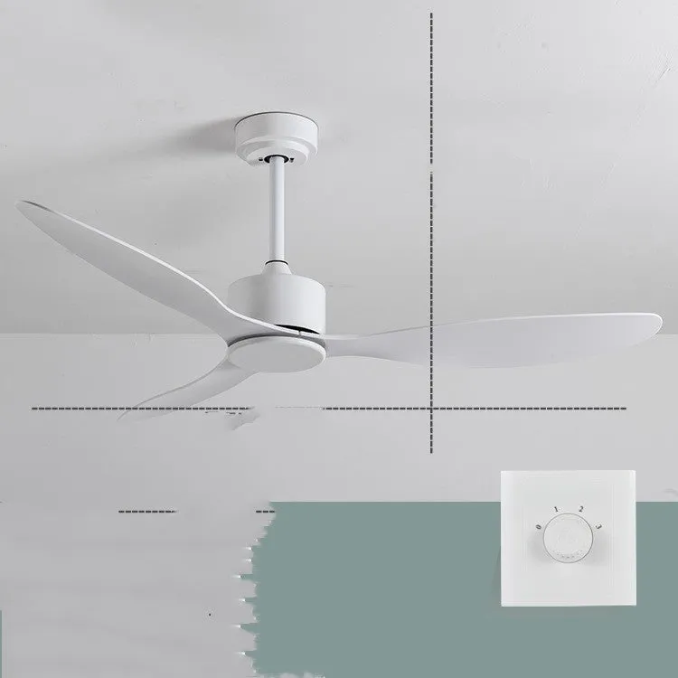 Scandinavian industrial ceiling fan without light, 42-inch or 52-inch, iron paint finish, black colour, wall and remote control