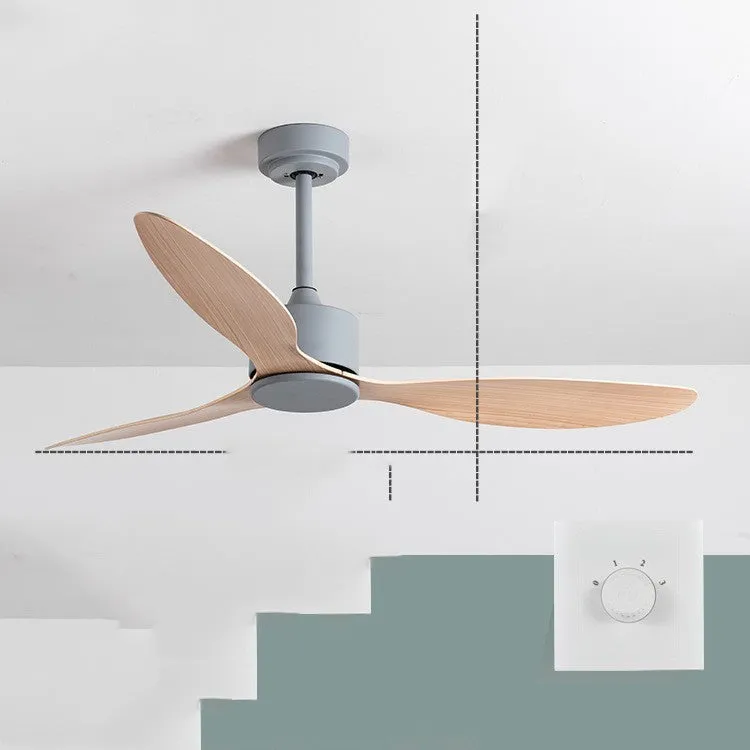 Scandinavian industrial ceiling fan without light, 42-inch or 52-inch, iron paint finish, black colour, wall and remote control
