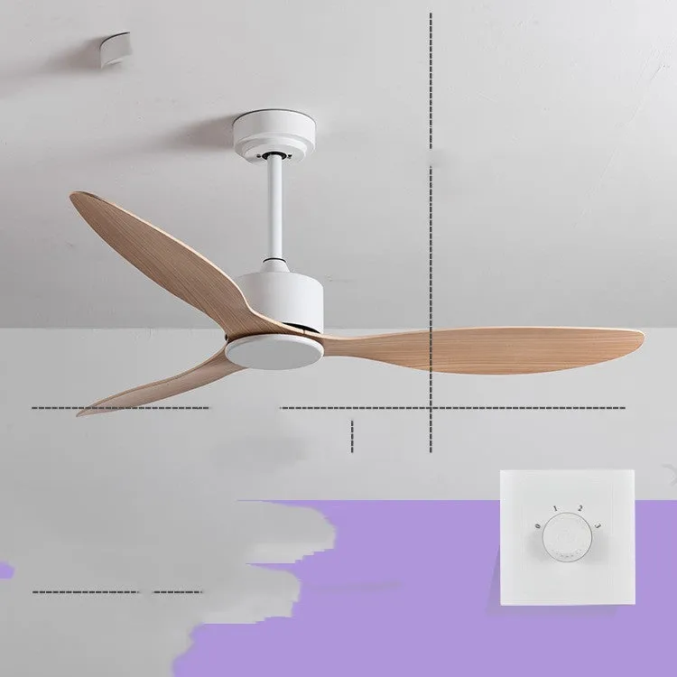 Scandinavian industrial ceiling fan without light, 42-inch or 52-inch, iron paint finish, black colour, wall and remote control