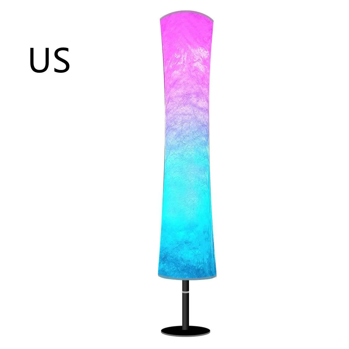 RGB fabric circular atmosphere floor lamp with remote control, 1.66m tall, iron and cloth construction, 90 LED beads