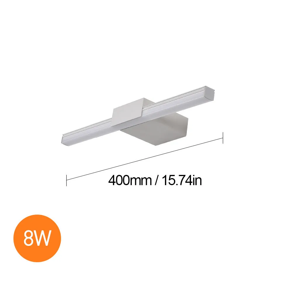 LED bathroom mirror headlight wall light with 110mm projection, available in black or white, 40-60cm size options