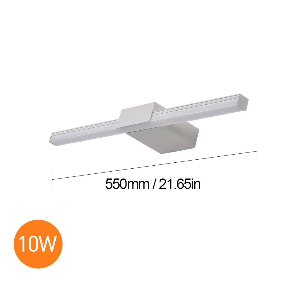 LED bathroom mirror headlight wall light with 110mm projection, available in black or white, 40-60cm size options