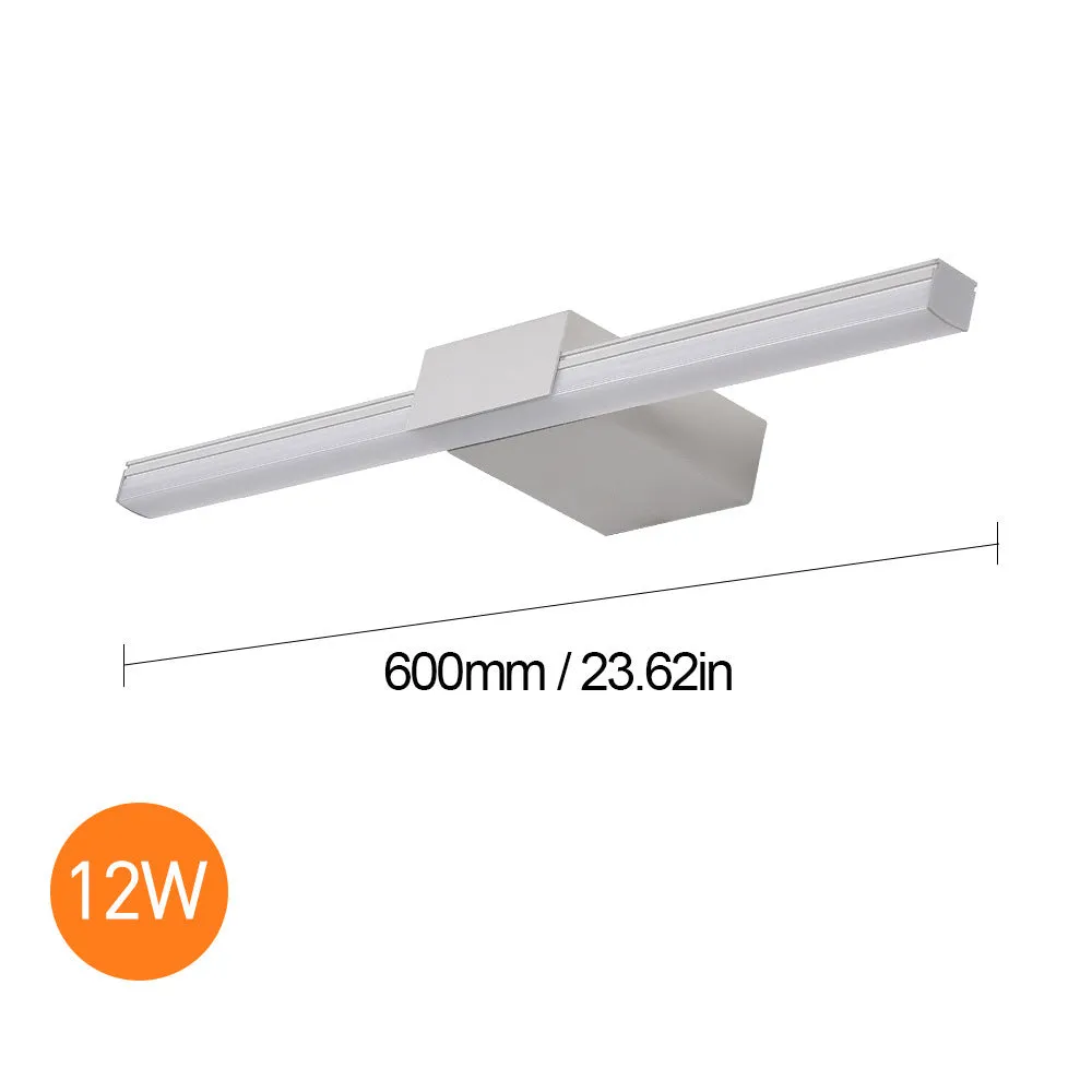 LED bathroom mirror headlight wall light with 110mm projection, available in black or white, 40-60cm size options