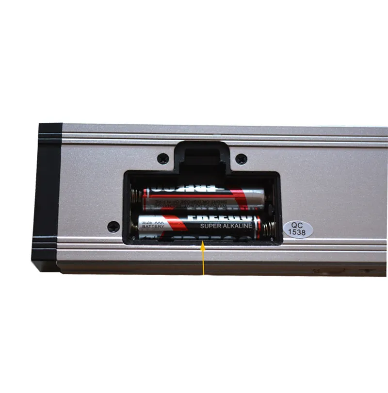 Digital magnetic angle meter with 400mm ruler, flip-up LCD screen, and 4 built-in magnets on black base