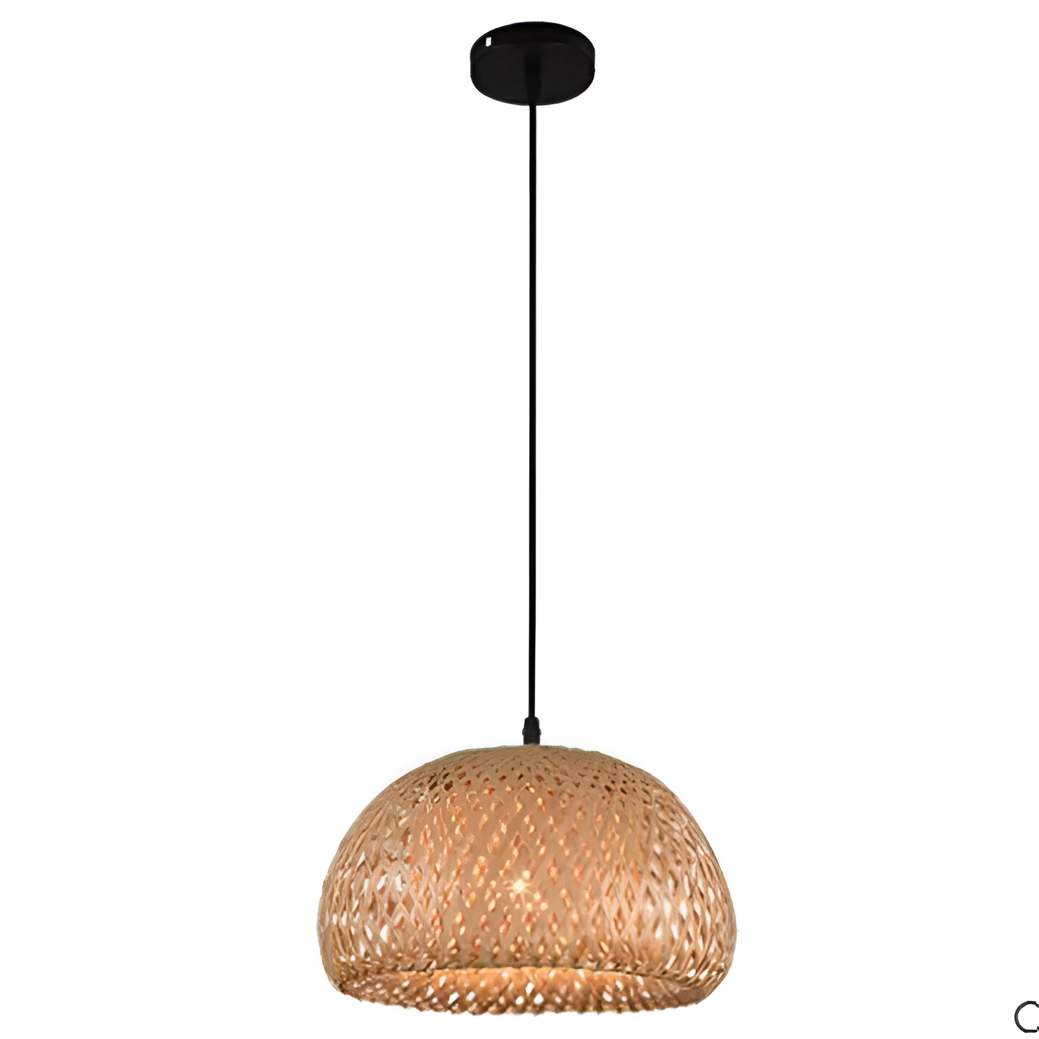 American Garden bamboo woven chandelier rural style rattan pendant light single head 600mm