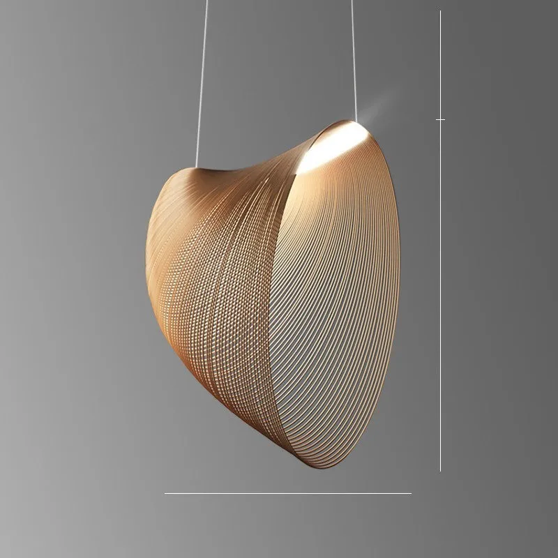 Nordic wooden LED chandelier with PMMA lampshade for dining room or bar table