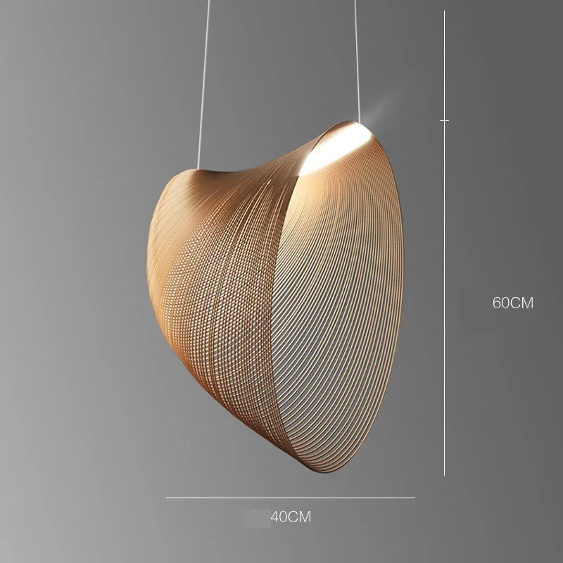 Nordic wooden LED chandelier with PMMA lampshade for dining room or bar table