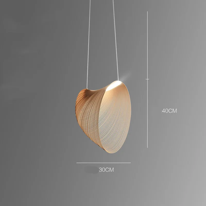 Nordic wooden LED chandelier with PMMA lampshade for dining room or bar table
