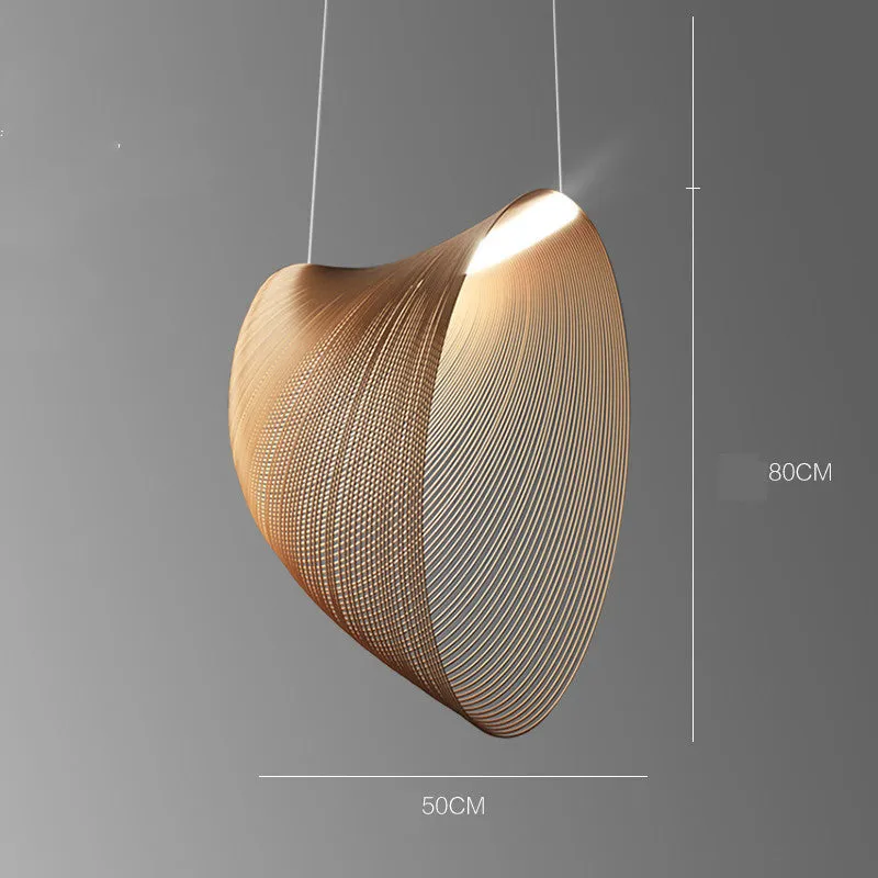 Nordic wooden LED chandelier with PMMA lampshade for dining room or bar table