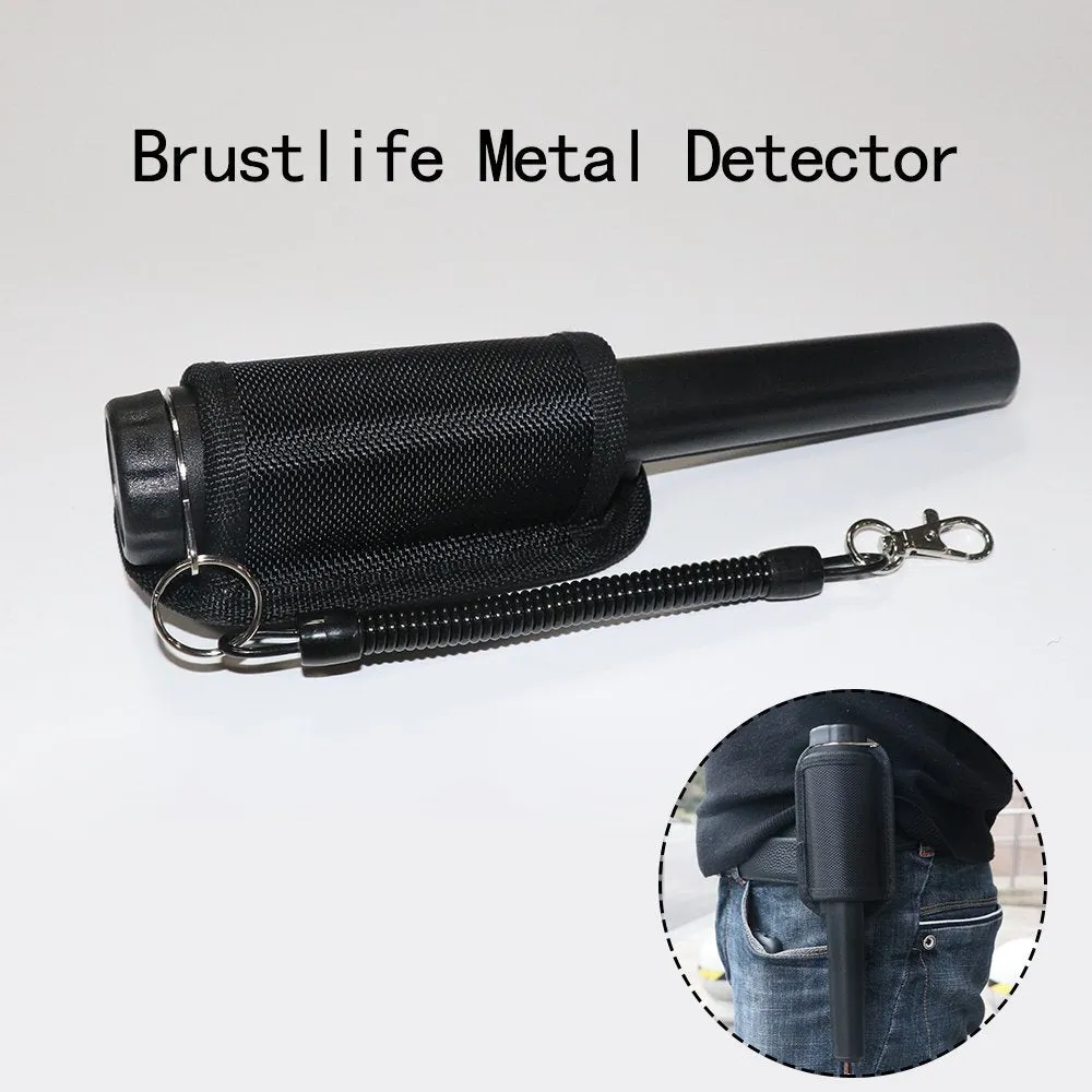 Portable Pro Pointer pinpointer metal detector in black with woven belt holster for gold and treasure hunting