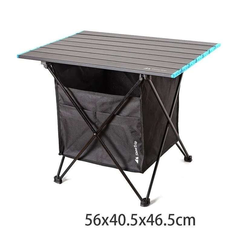 Portable folding table storage bag in Oxford cloth with front pocket, available in small and large sizes