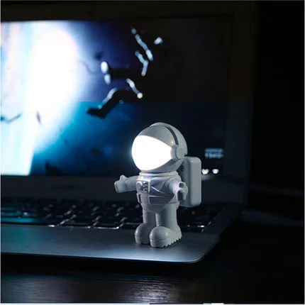 Litwod astronaut desk lamp with USB cable, flexible gooseneck arm, and push-helmet switch, 92x78x106mm