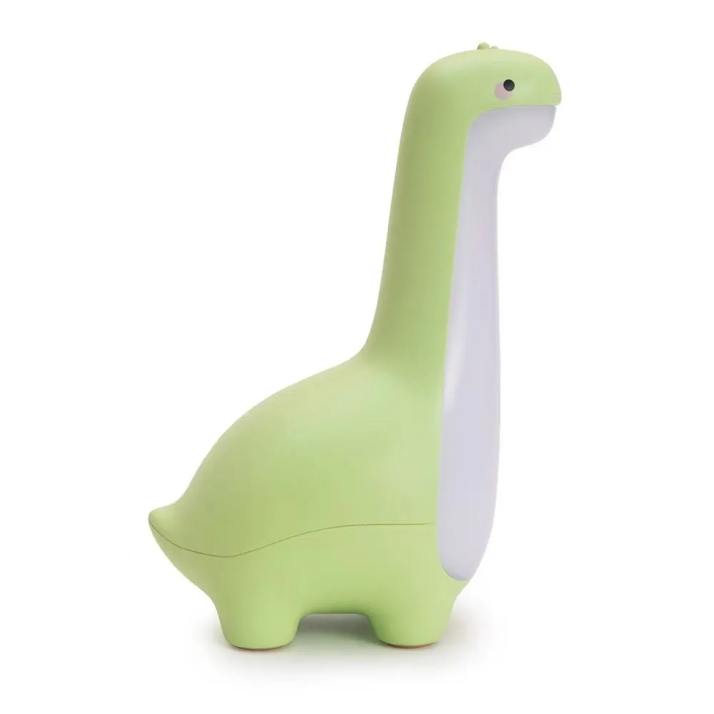 Cute dinosaur night light with 3000K warm glow in lemon yellow, USB rechargeable for kids bedroom decoration