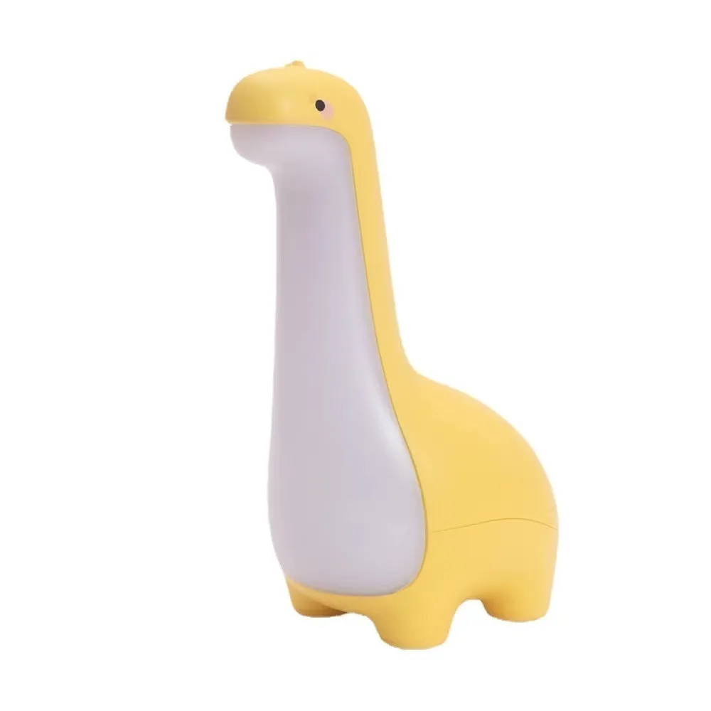 Cute dinosaur night light with 3000K warm glow in lemon yellow, USB rechargeable for kids bedroom decoration