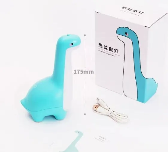 Cute dinosaur night light with 3000K warm glow in lemon yellow, USB rechargeable for kids bedroom decoration