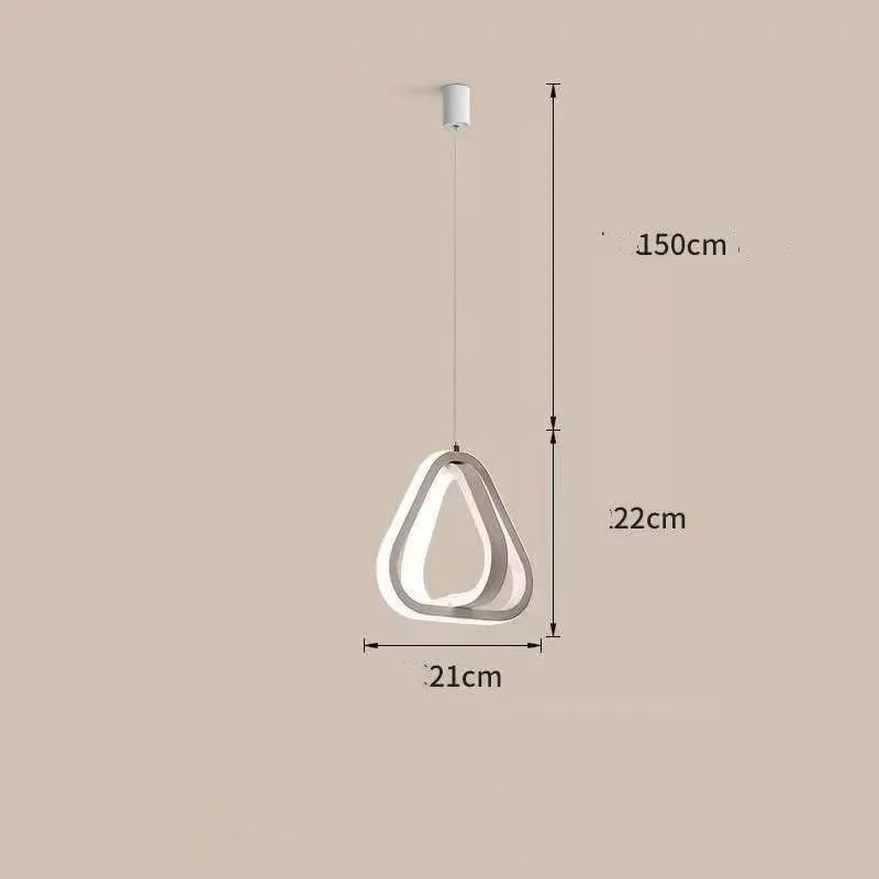 Nordic iron single-head LED pendant lamp with adjustable height, white circle option
