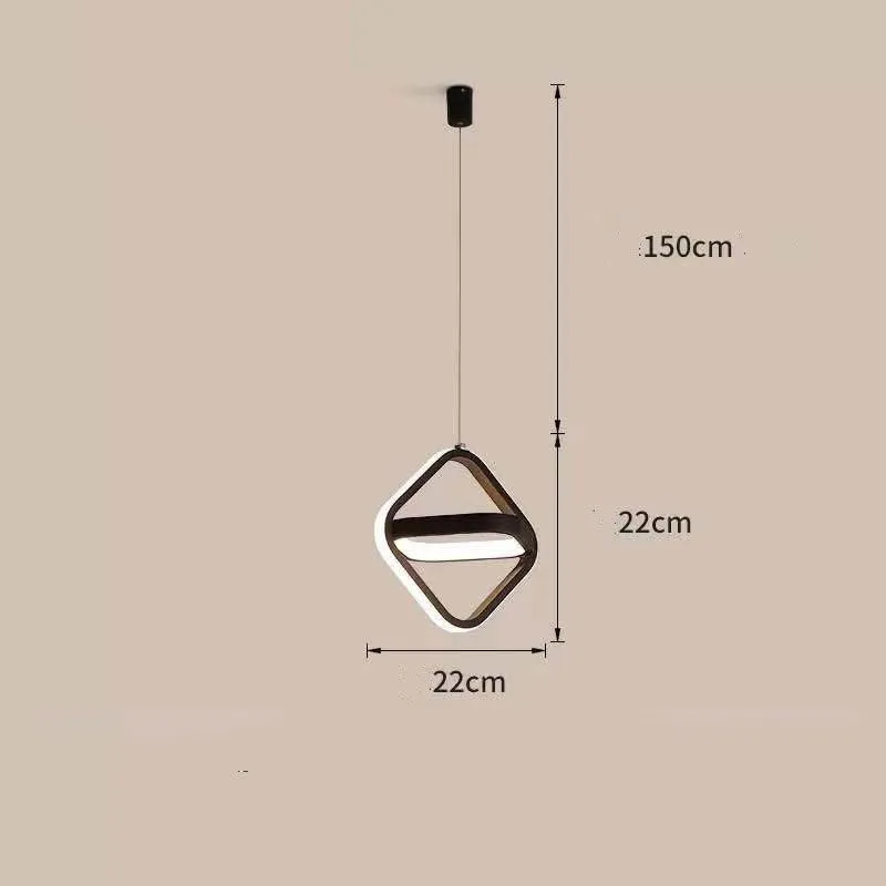 Nordic iron single-head LED pendant lamp with adjustable height, white circle option