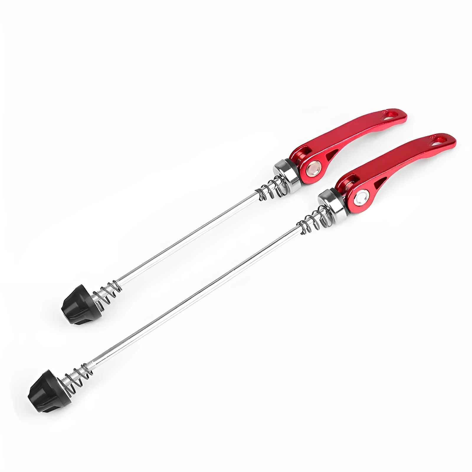Bicycle quick release lever with aluminium handle and galvanised iron rod in choice of colours.