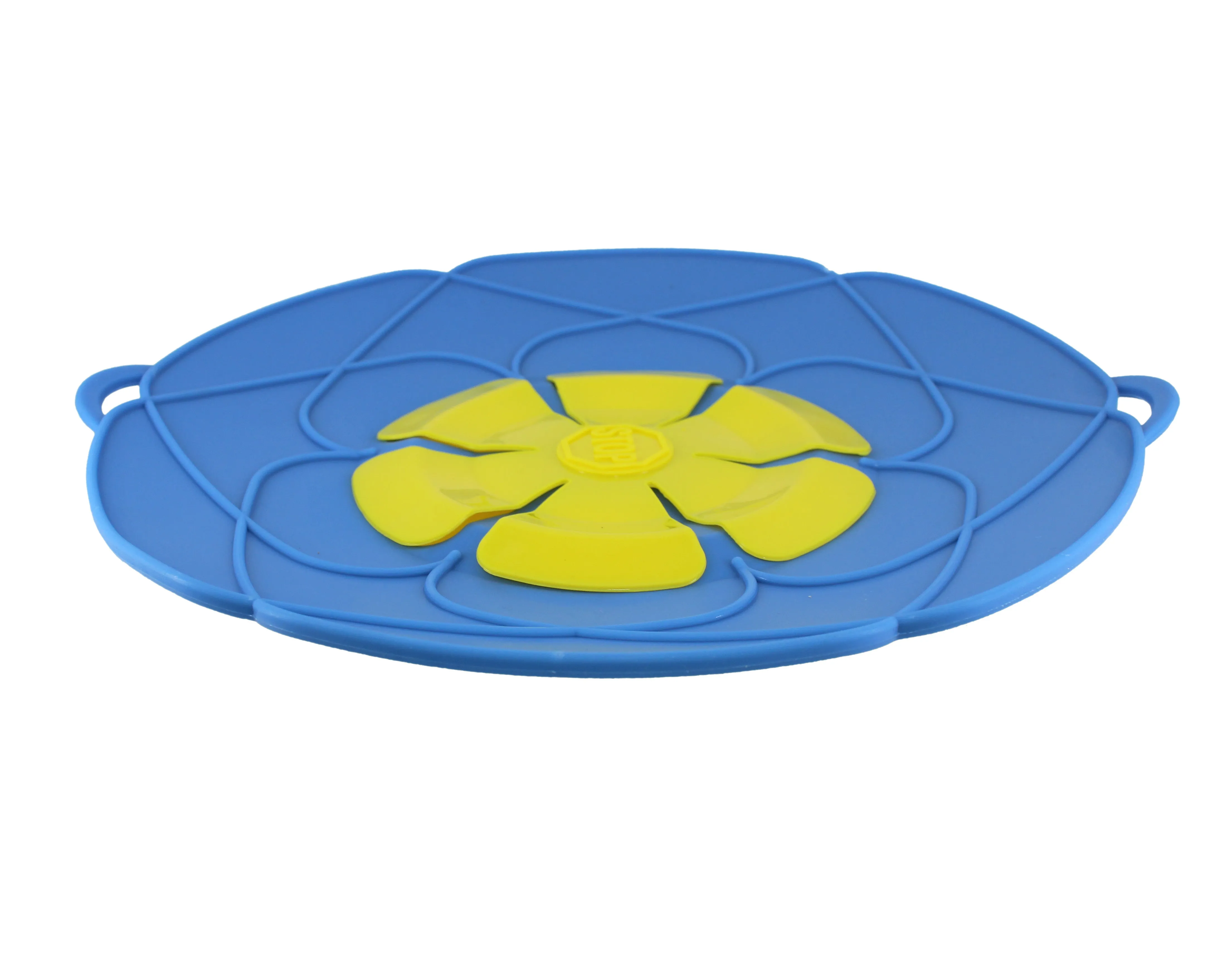 Green silicone spill stopper pan lid for pots 8-10 inch diameter heat-resistant