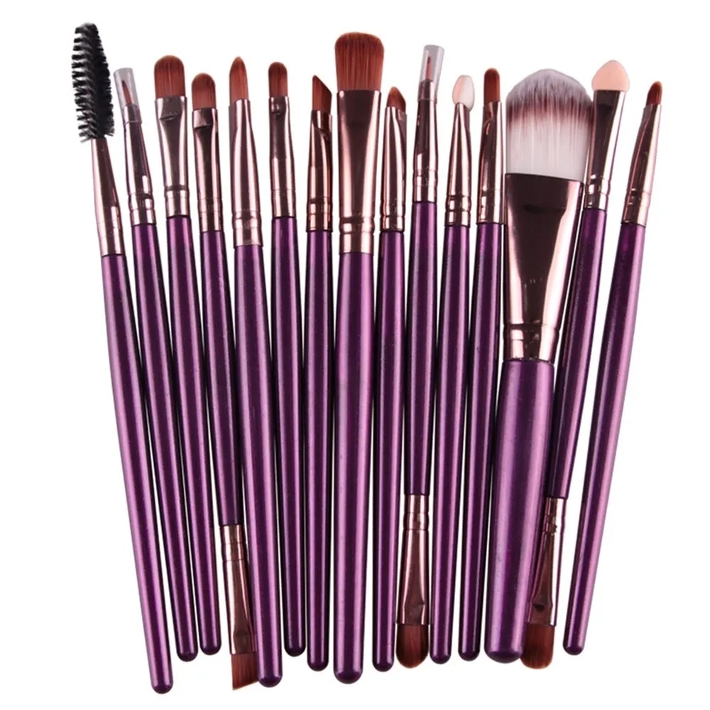 MAANGE 18-piece makeup brush and tool set with fan brushes laid out.