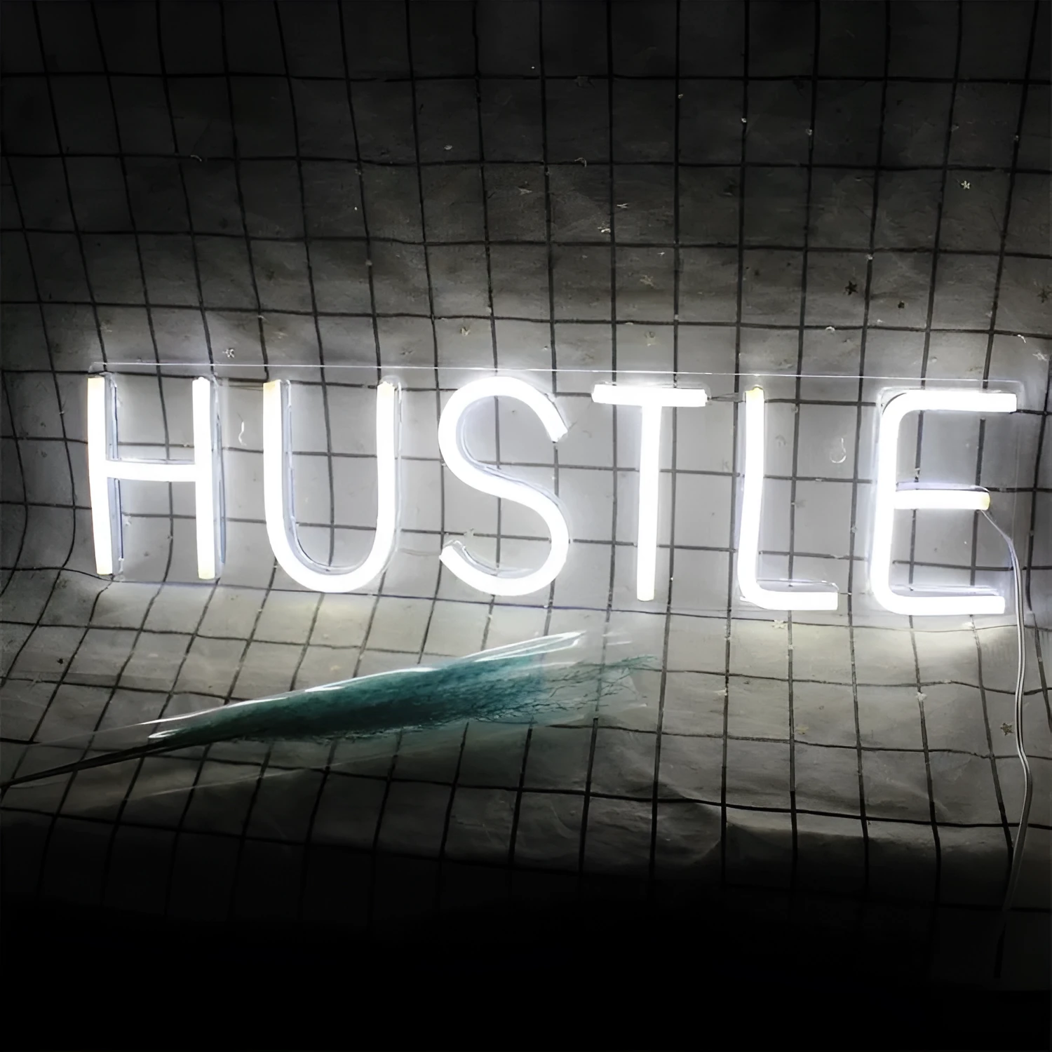 HUSTLE LED neon light tube with transparent back panel, USB powered, 500mm length