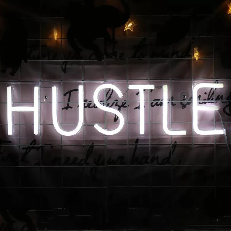 HUSTLE LED neon light tube with transparent back panel, USB powered, 500mm length