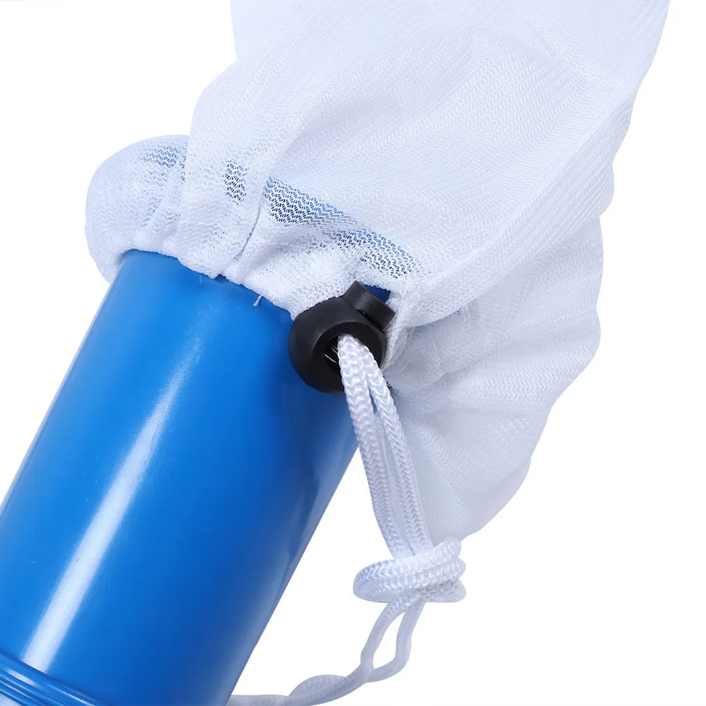 Swimming pool cleaning tool set with fine mesh suction head, long rod, and ABS construction, 556g