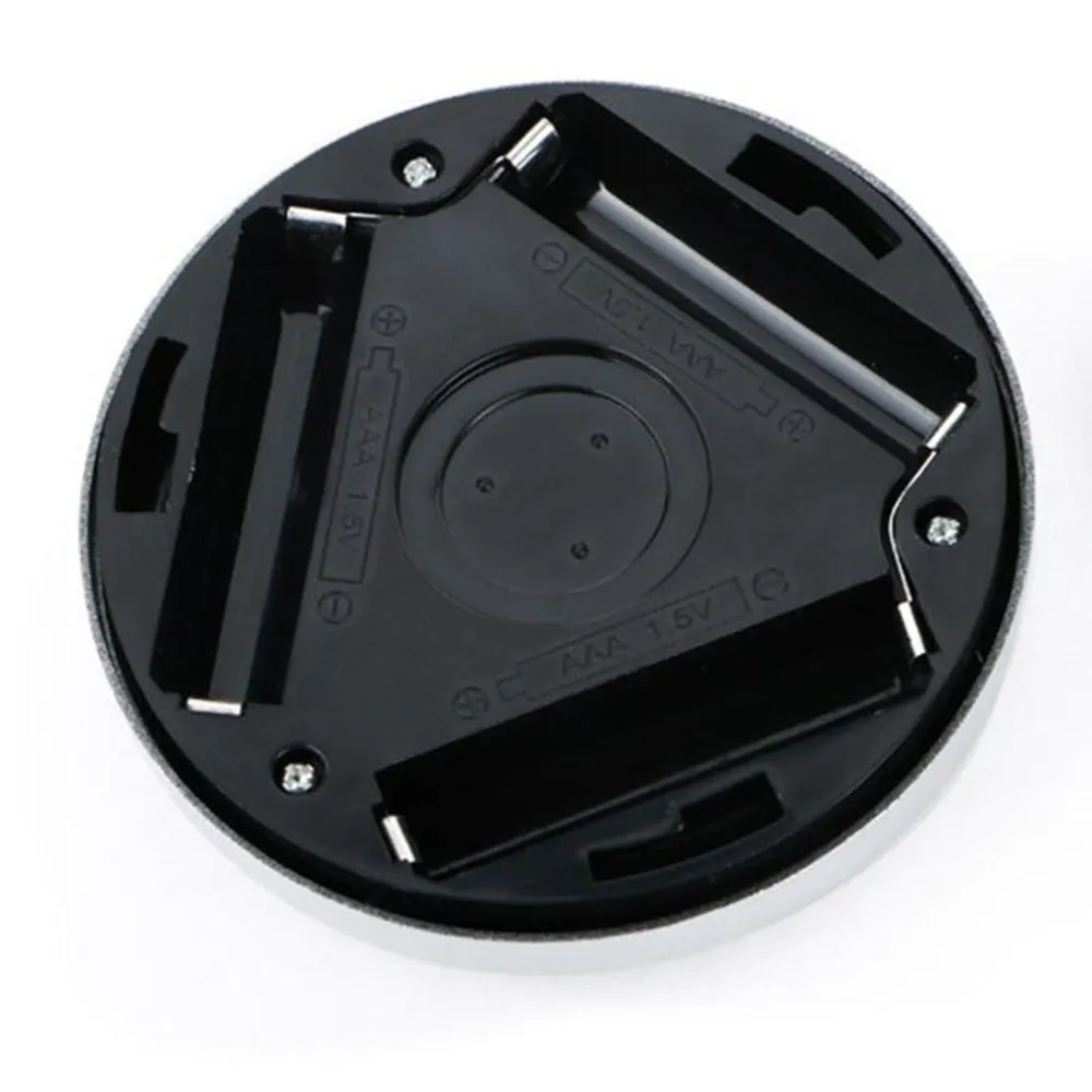 Silver wireless motion sensor night light with square PC plastic shade.