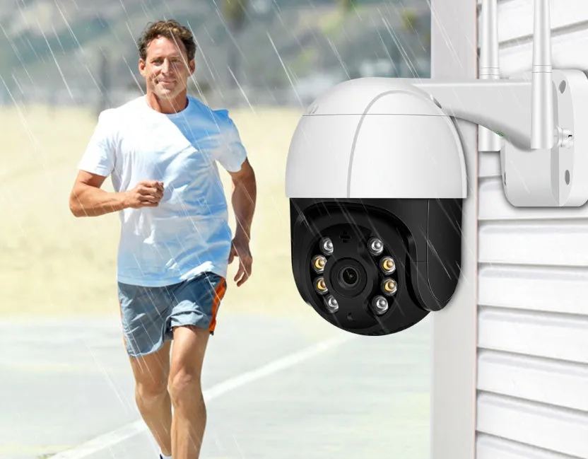 PTZ WiFi surveillance camera with dual antennas, 270° rotation, and night vision for indoor and outdoor use