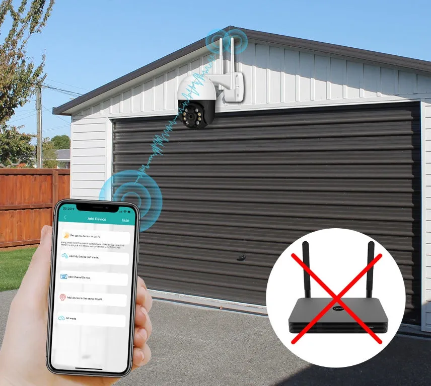 PTZ WiFi surveillance camera with dual antennas, 270° rotation, and night vision for indoor and outdoor use