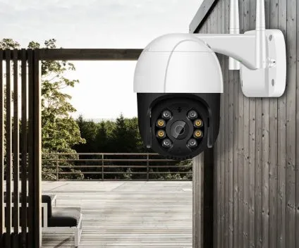 PTZ WiFi surveillance camera with dual antennas, 270° rotation, and night vision for indoor and outdoor use