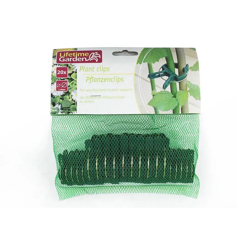 20pcs set of 6cm PP plastic garden clips with yellow zinc plating for plant trellis training