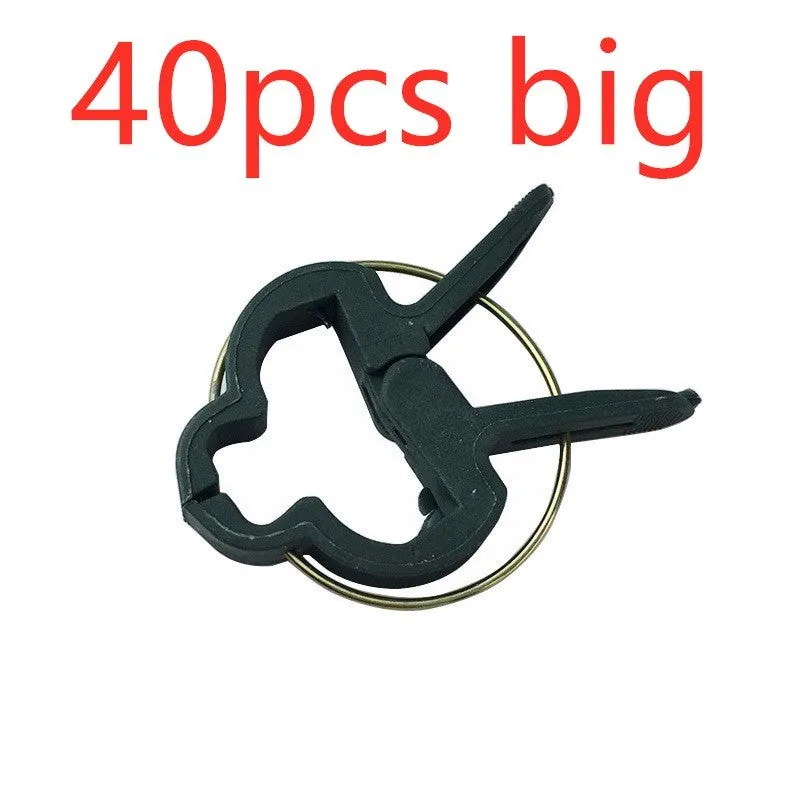 20pcs set of 6cm PP plastic garden clips with yellow zinc plating for plant trellis training