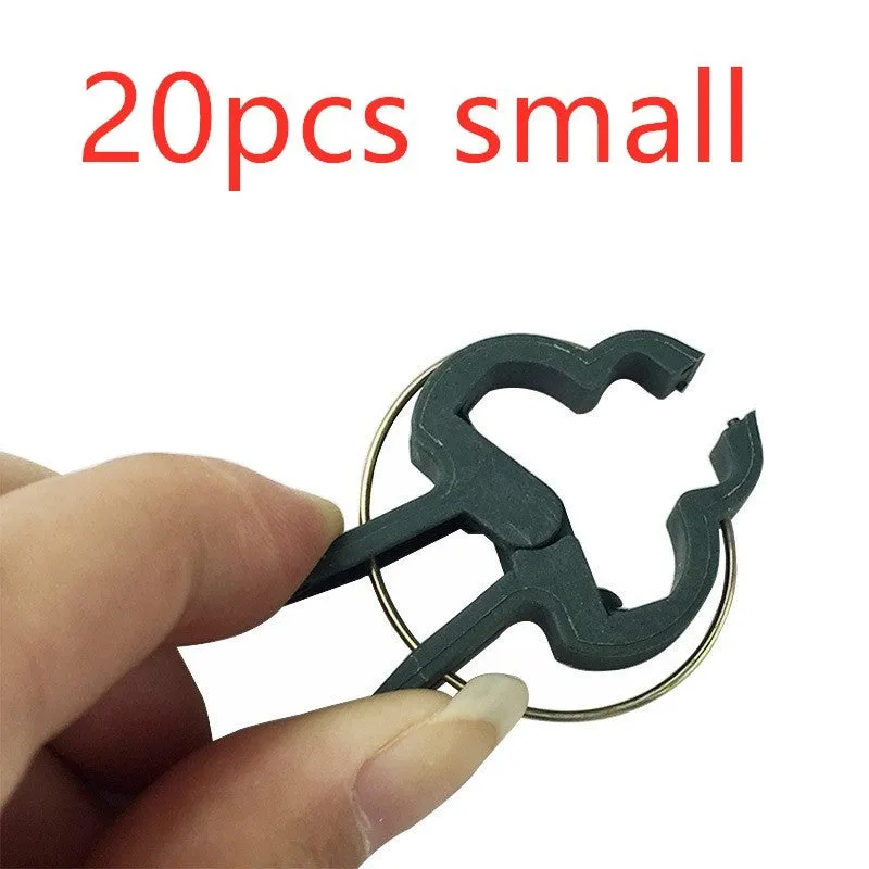 20pcs set of 6cm PP plastic garden clips with yellow zinc plating for plant trellis training