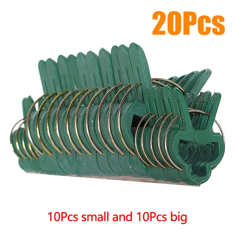 20pcs set of 6cm PP plastic garden clips with yellow zinc plating for plant trellis training