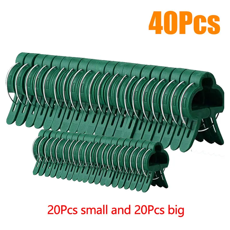 20pcs set of 6cm PP plastic garden clips with yellow zinc plating for plant trellis training