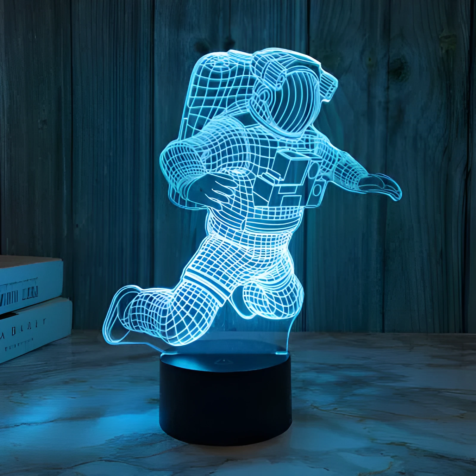 Astronaut 3D small LED night light with USB plug and touch or remote control options for bedside use